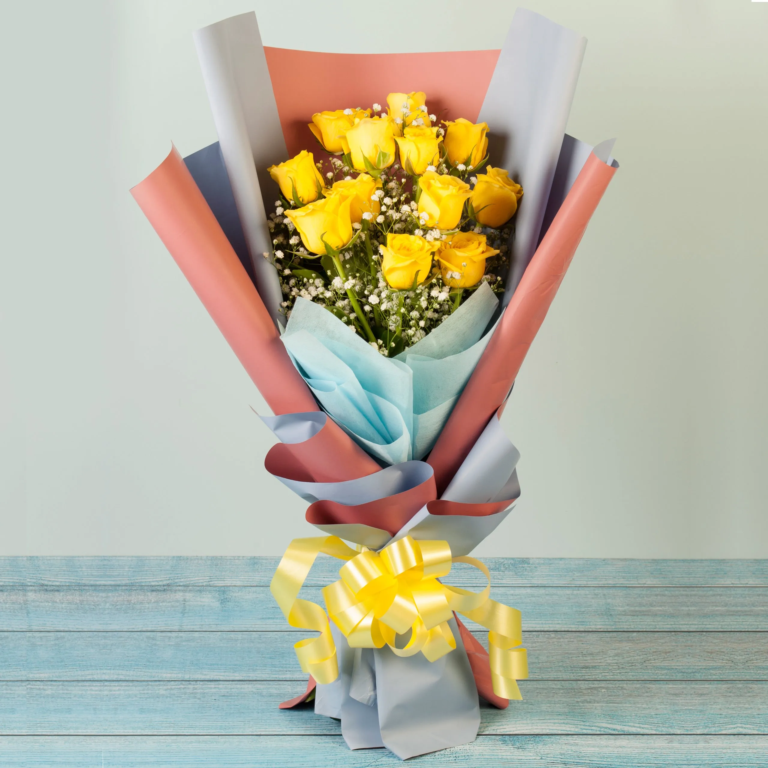 12 Yellow Roses Hand Tied Bouquet