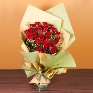 24 Red Roses Hand Tied Bouquet
