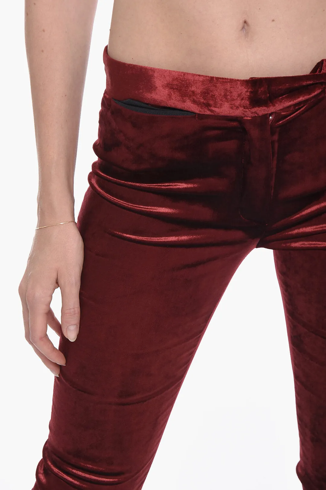 Ann Demeulemeester Hidden Closure Velour Chinos Pants