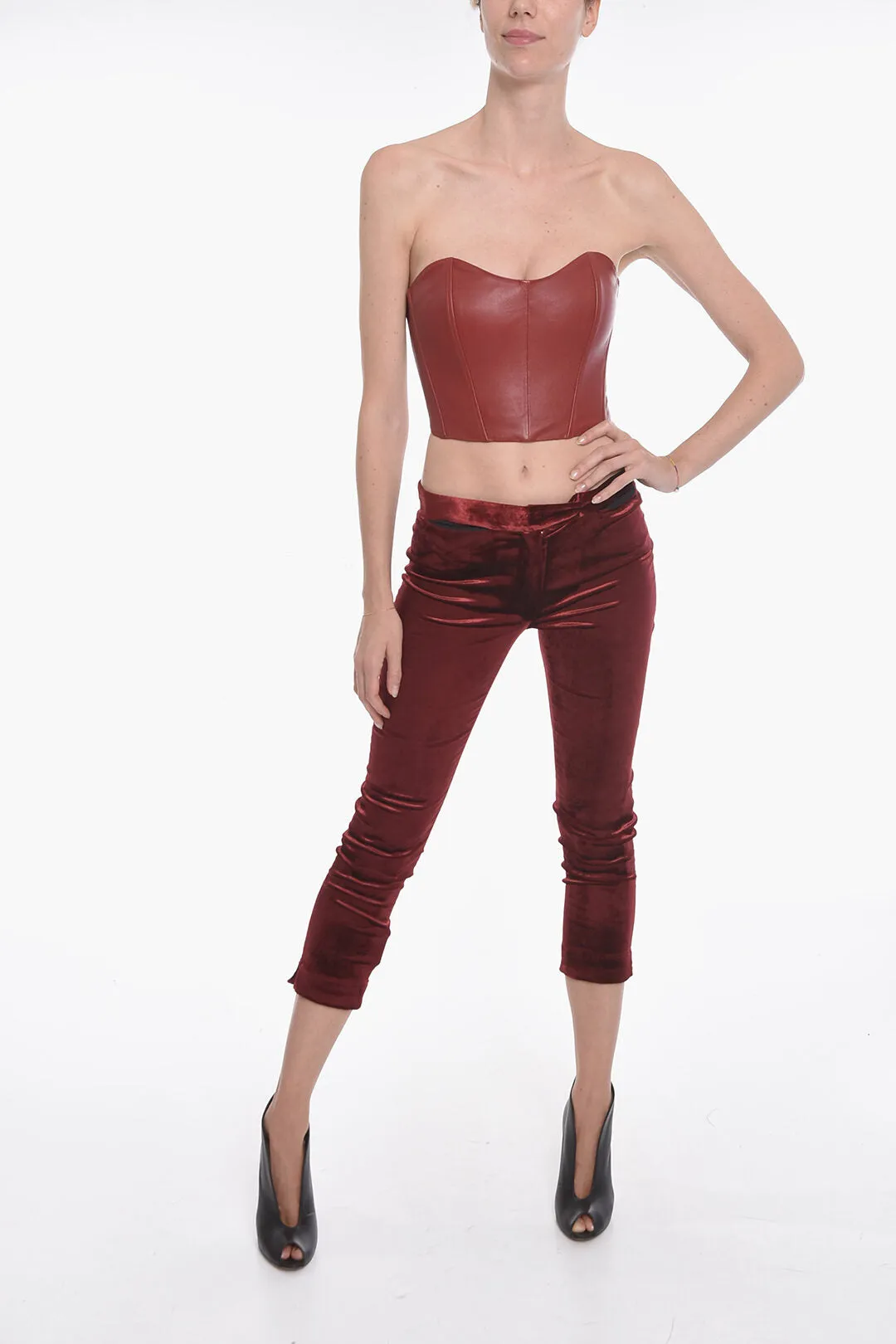 Ann Demeulemeester Hidden Closure Velour Chinos Pants