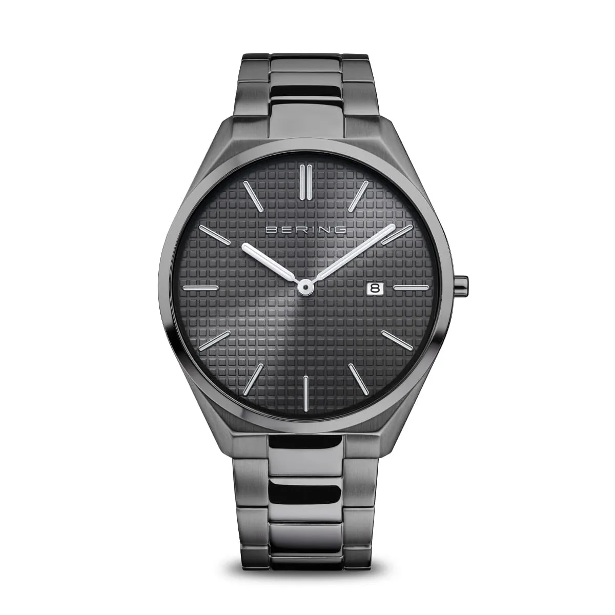 BERING Ultra Slim Brushed & Polished Grey Link Watch