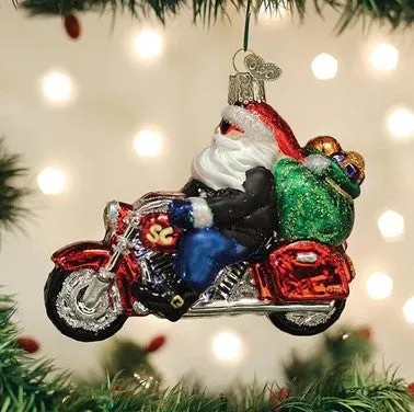 Biker Santa Ornament