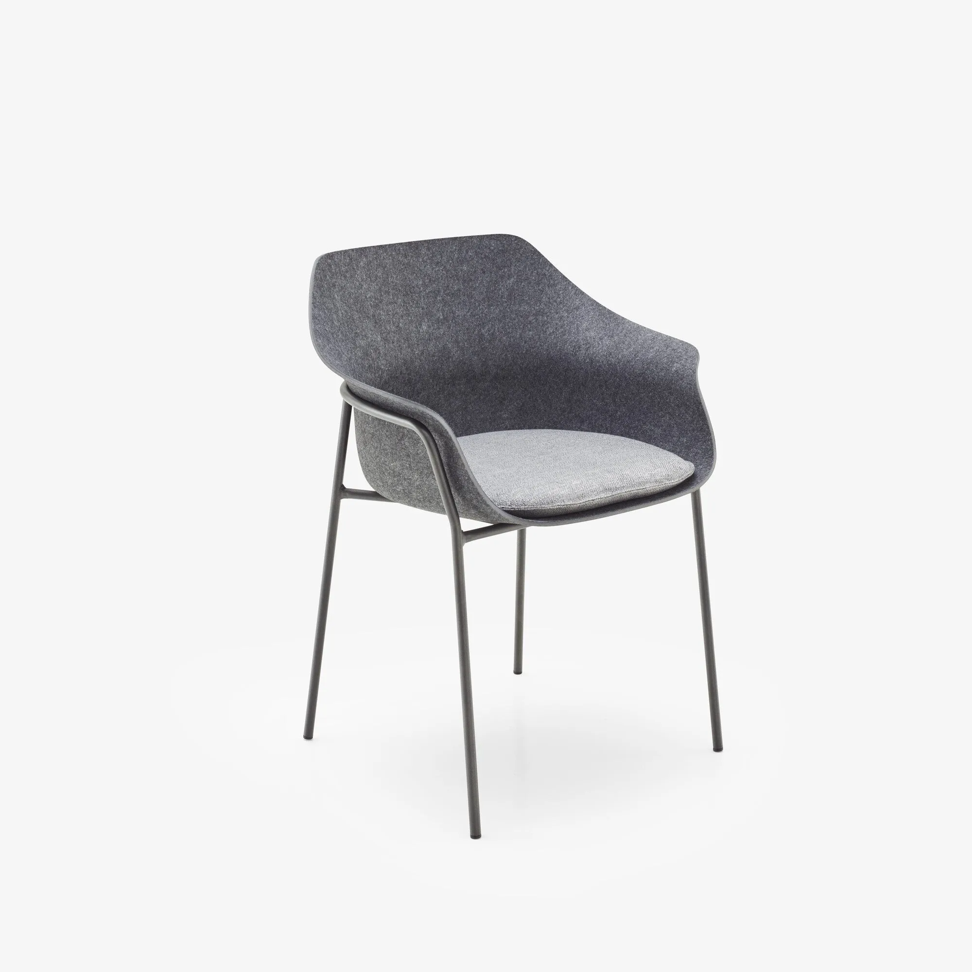 Ettoriano Carver Chair Anthracite Metal Base