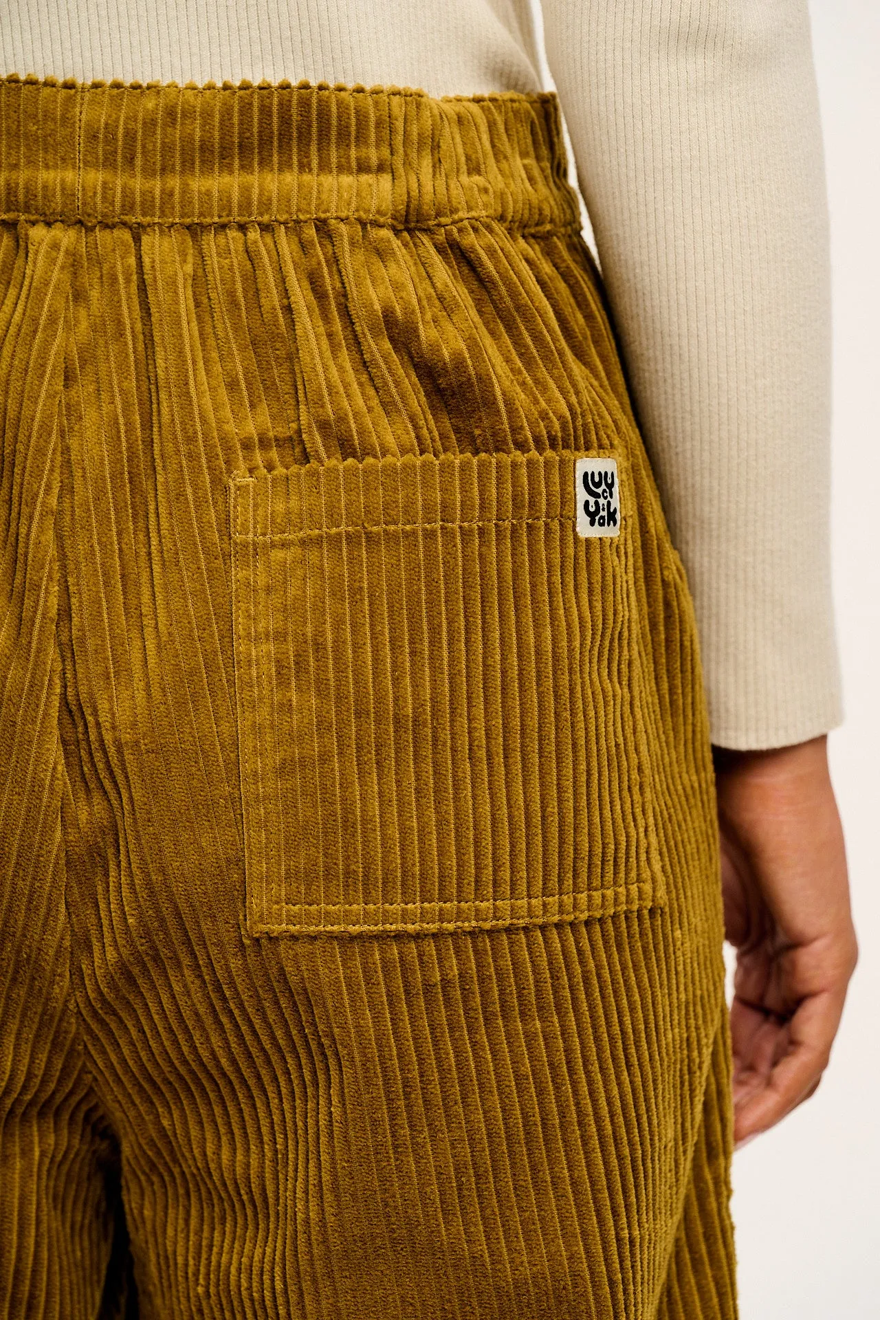 Halston - Wide leg Corduroy Trousers in Dark Mustard
