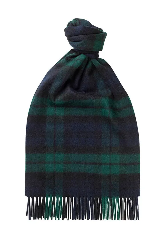 Joshua Ellis - Tartan Collection Lambswool Wide Scarf Black Watch