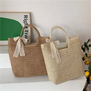 Minimalism Large Straw Beach Tote Bags For Summer-Showtown