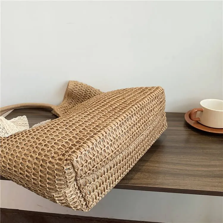 Minimalism Large Straw Beach Tote Bags For Summer-Showtown