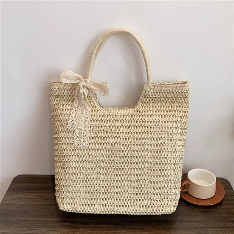 Minimalism Large Straw Beach Tote Bags For Summer-Showtown