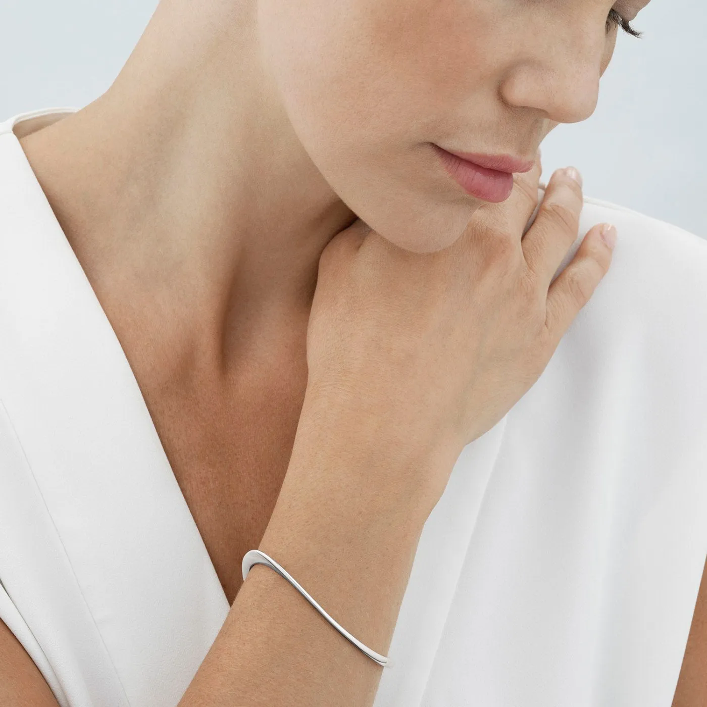 Offspring Slim Open Bangle - Silver - 20000037