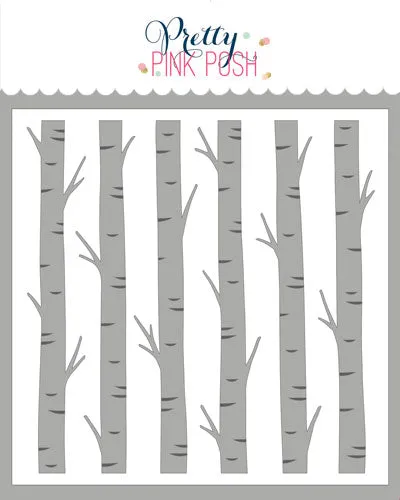 PRETTY PINK POSH: Birch Trees | Layered Stencil 2PK