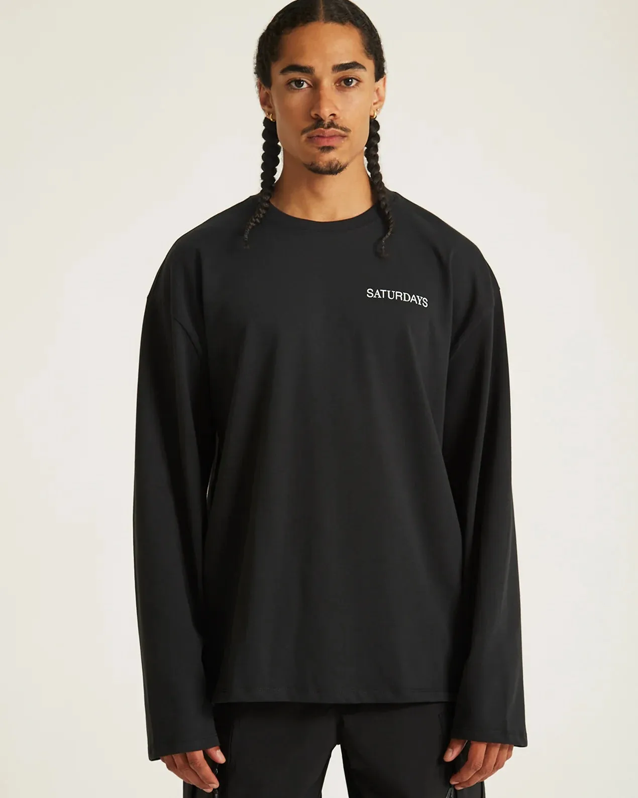 Saturdays NYC - Black New York Brushed Relaxed LS Tee