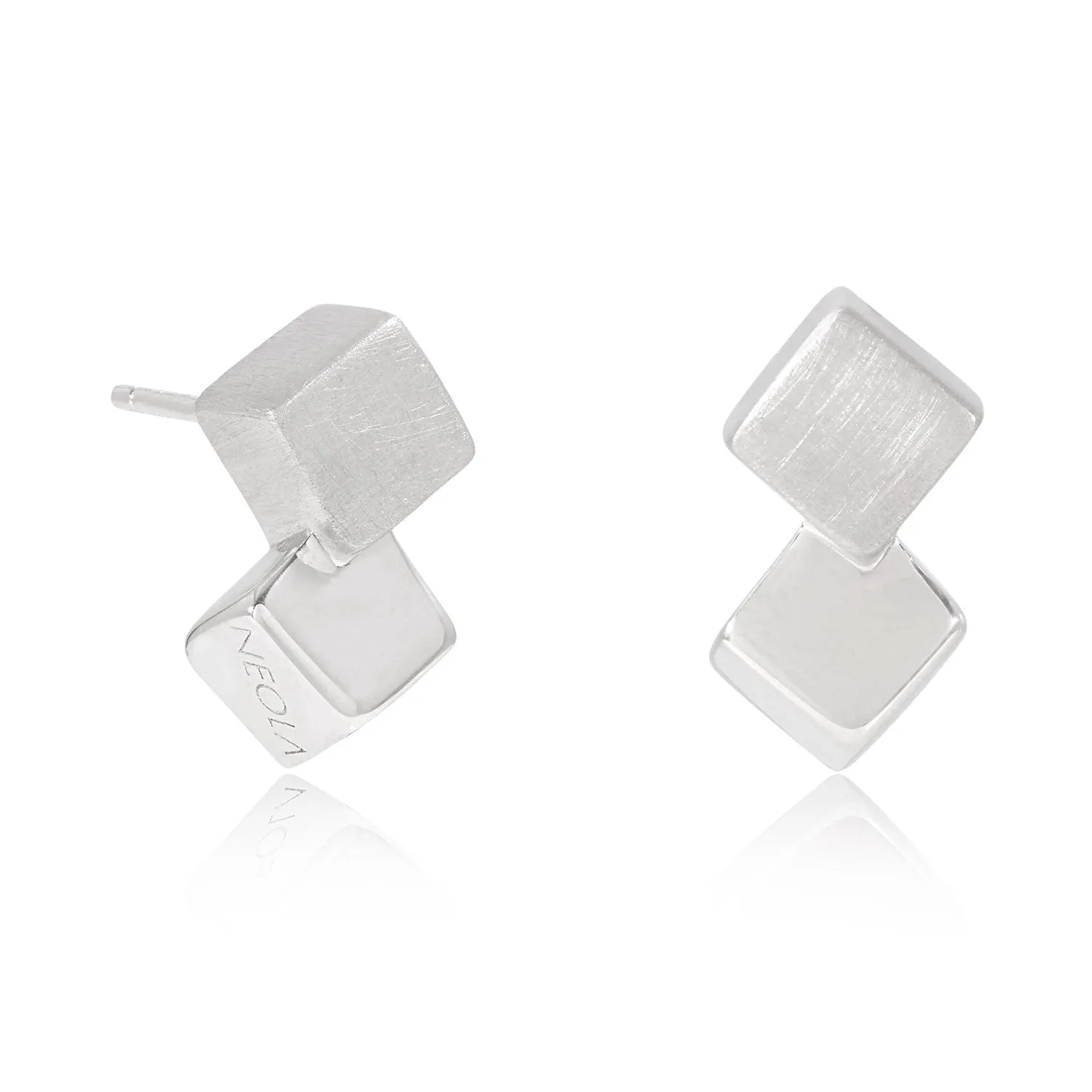 Silver Cube Earrings
