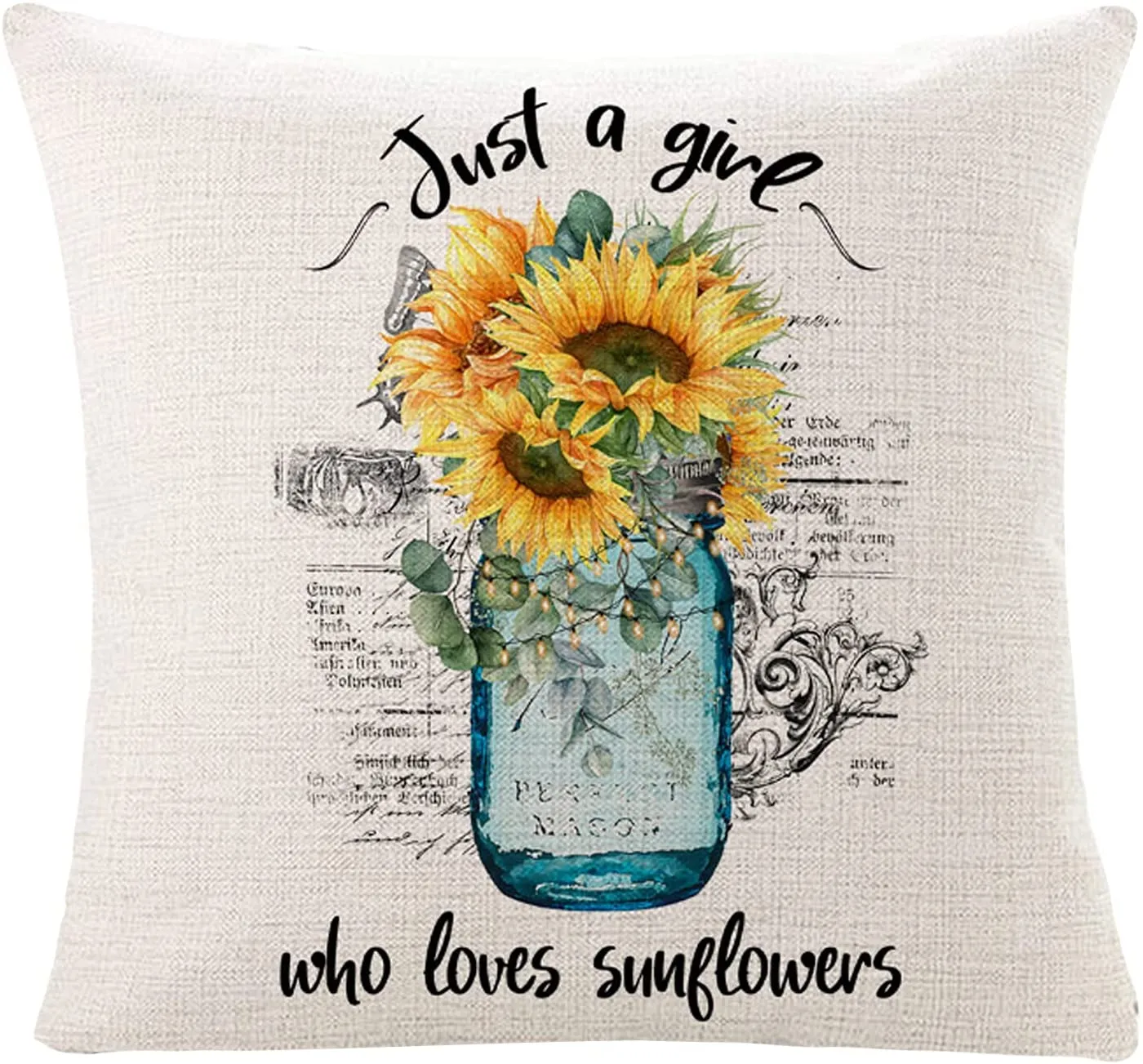 Sinpooo summer sunflower farmhouse pillowcase