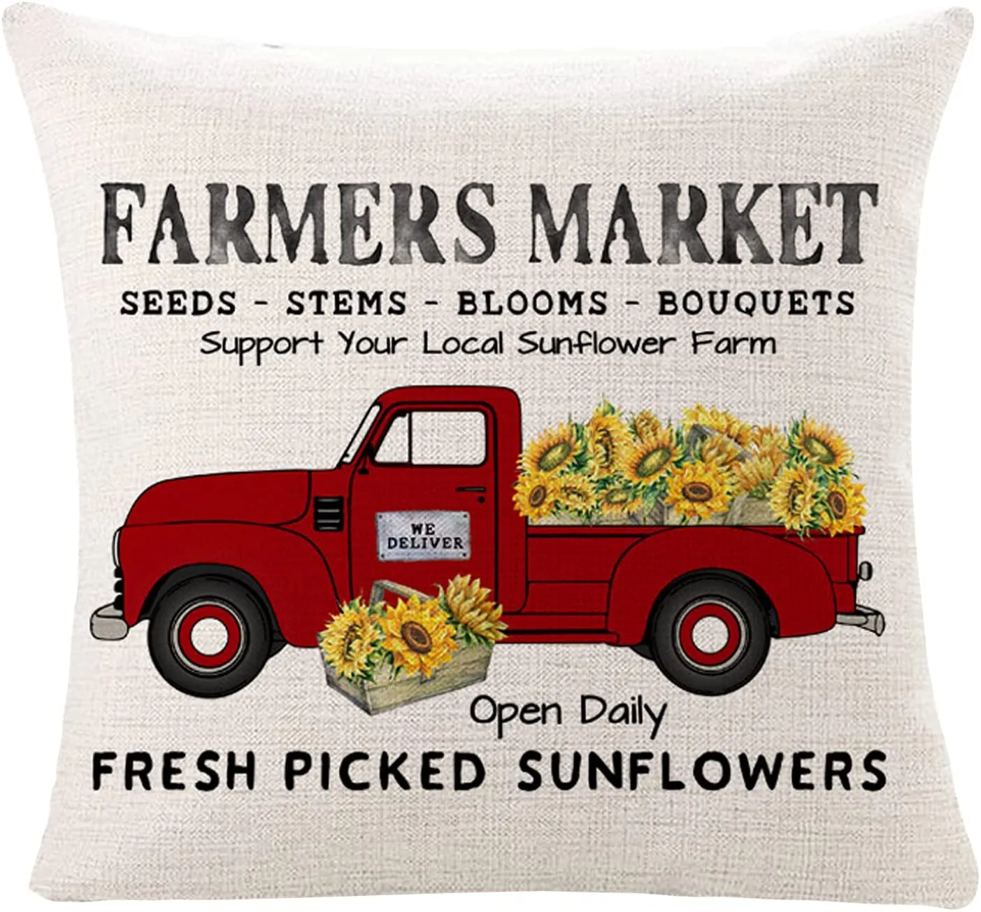 Sinpooo summer sunflower farmhouse pillowcase