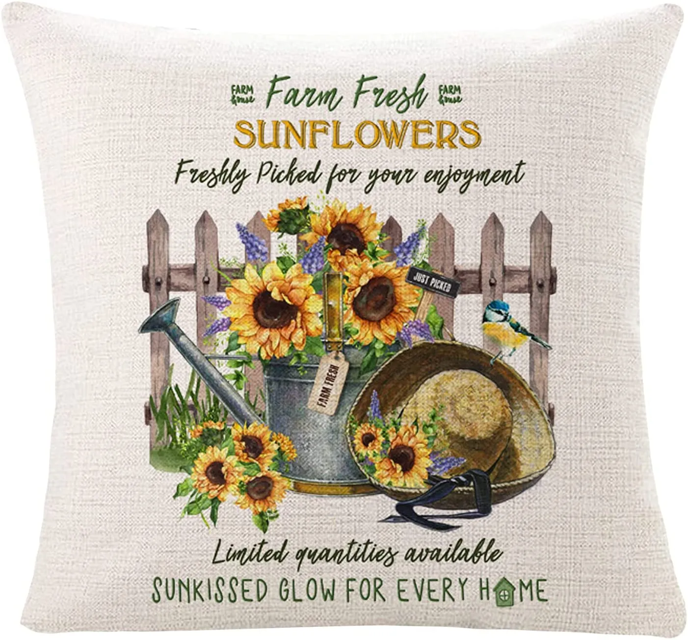 Sinpooo summer sunflower farmhouse pillowcase