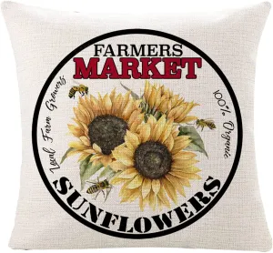 Sinpooo summer sunflower farmhouse pillowcase