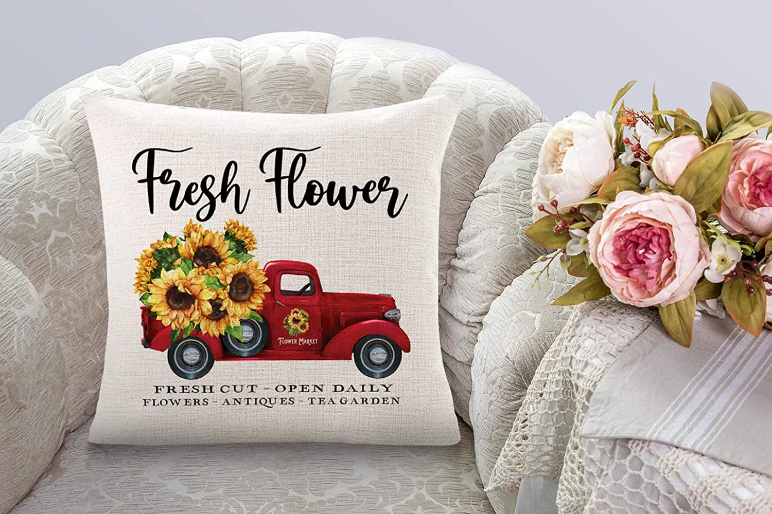 Sinpooo sunflower farmhouse pillowcase