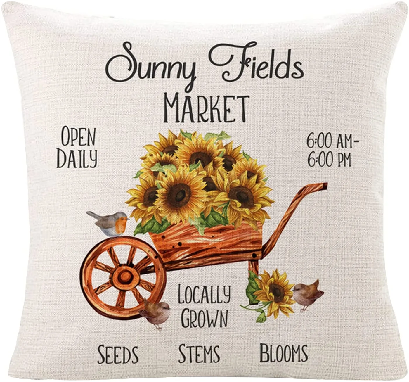 Sinpooo sunflower farmhouse pillowcase