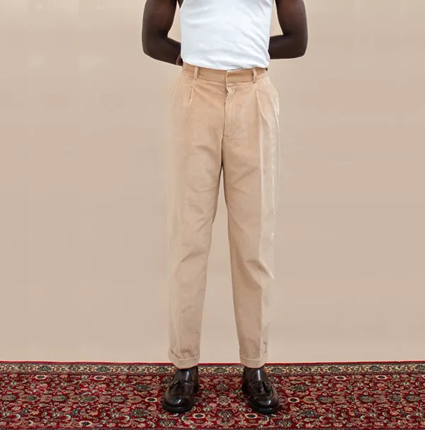 Tailored Corduroy Trouser - Beige