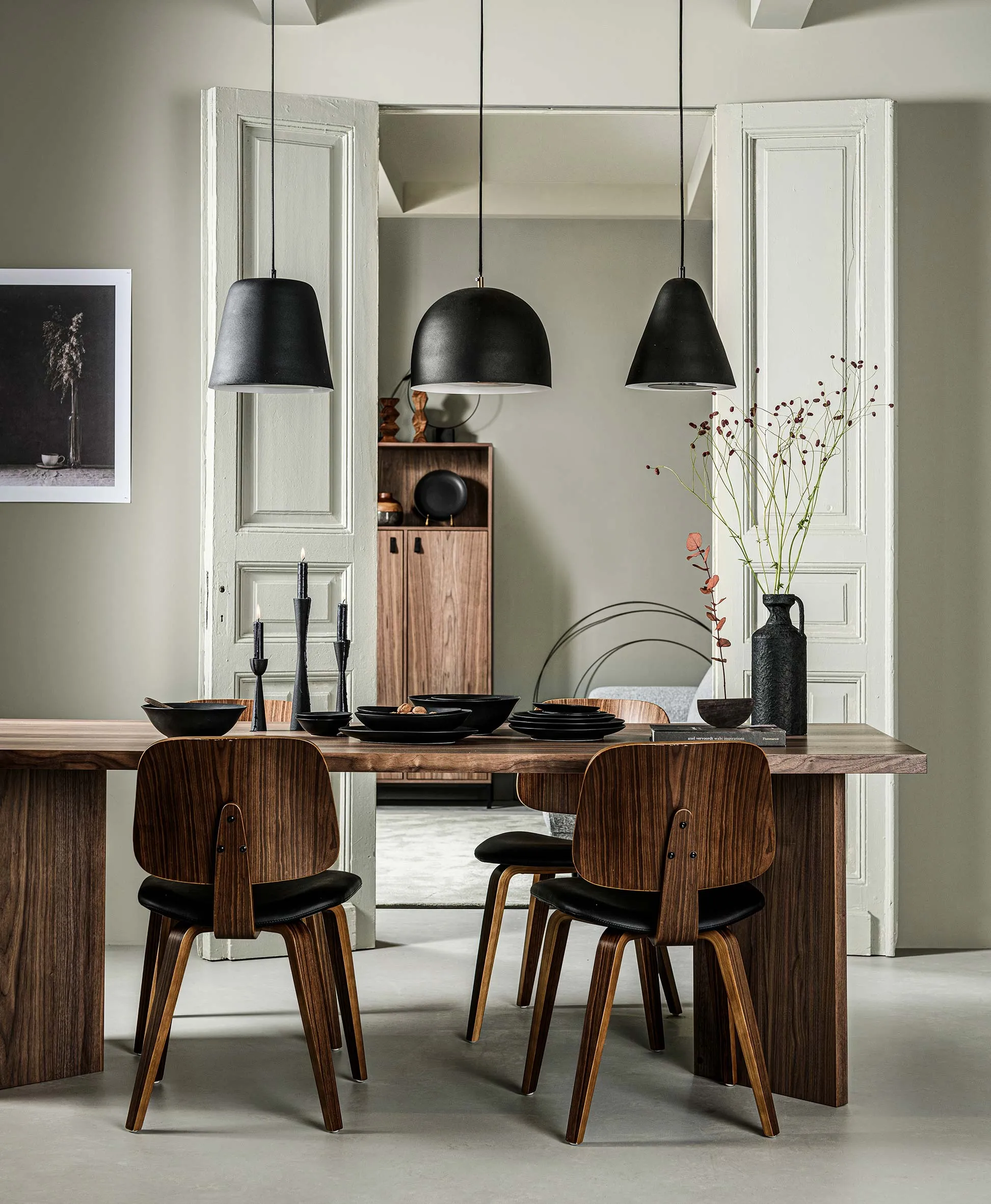 VTWonen Classic Dining Chair Black/Walnut