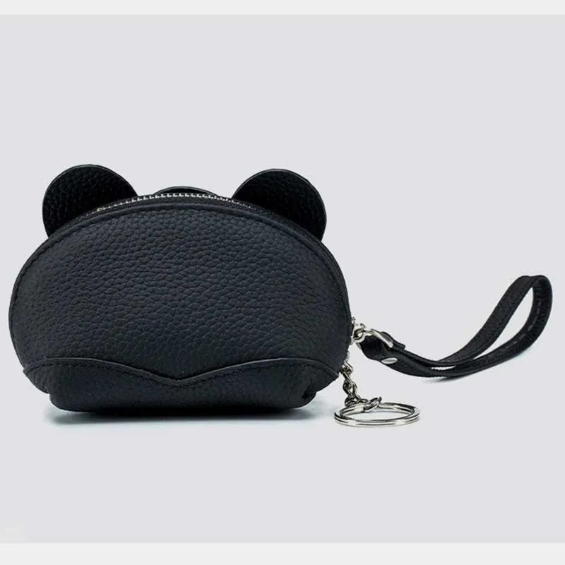 Women Small Coin Purse Elephant Leather Wallet Change Pouch Wristlet