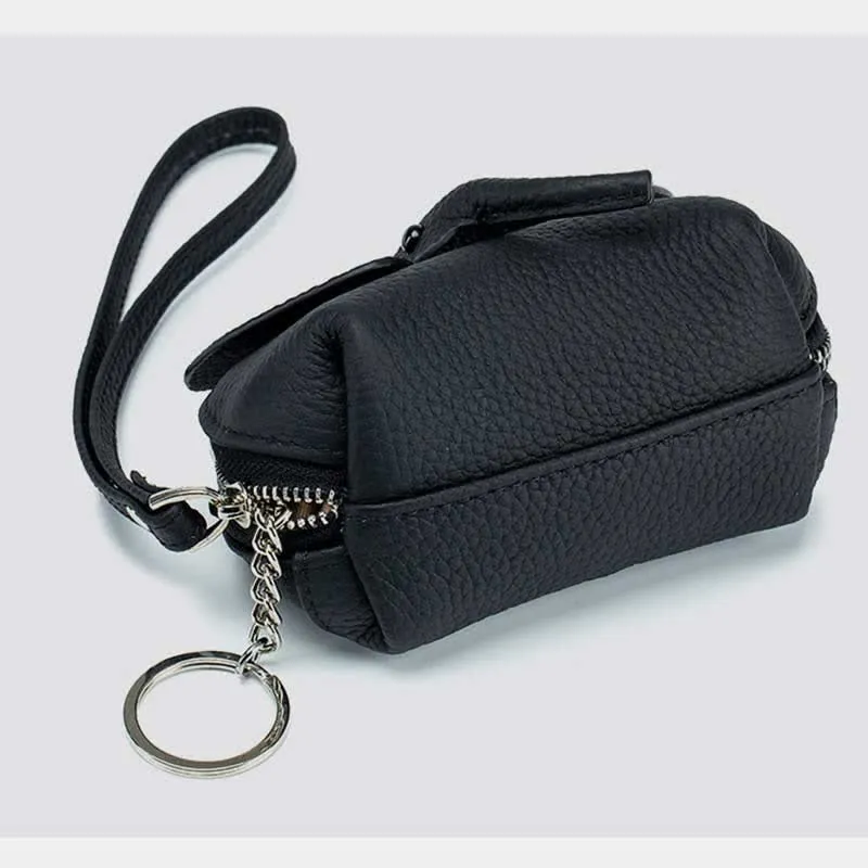 Women Small Coin Purse Elephant Leather Wallet Change Pouch Wristlet