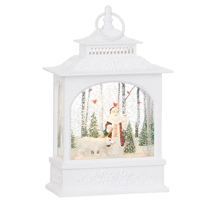 Woodland Santa Lighted Water Lantern