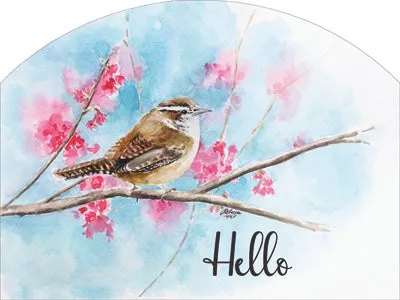 Wren Hello Plaque-Small